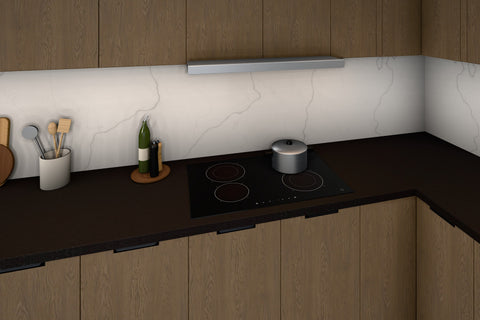 L-Küche Sorento Dunkle Eiche – 399 × 299 cm – KÜ-SOREN-010 – Kochbereich