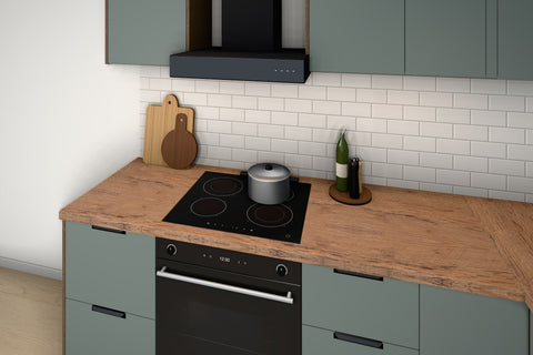 L-Küche Sorento Grün & Dunkle Eiche – 294 × 239 cm – KÜ-SORENTO2-001 – Kochbereich