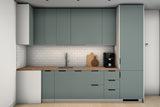 L-Küche Sorento Grün & Weiß – 319 × 244 cm – KÜ-SORENTO6-001 – Wand A frontal