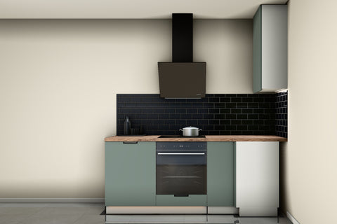 L-Küche Sorento Weiß & Grün – 330 × 210 cm – K52-G330 – Wand B frontal