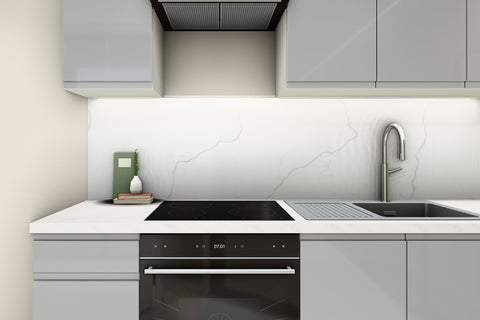 L-Küche Velmora Grau Hochglanz – 270 × 240 cm – K94-G270 – Kochbereich
