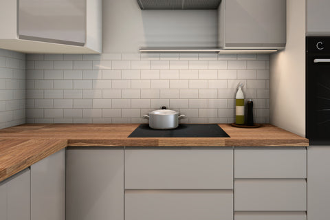 L-Küche Velmora Grau Hochglanz – 270 × 250 cm – K67-G250 – Kochbereich