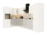 L-Küche Velmora – 300 × 140 cm – KU-S10 – Foto 2 (Weiß / Grau)