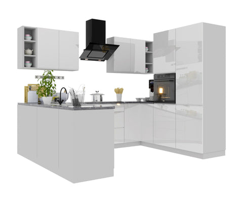 L-Küche Velmora – 260 × 210 cm – KU-S11 – Foto 2 (Weiß)