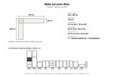 Maße L-Küche Velmora KU-S19: Stellmaß 340 × 280 cm – Farbe Grau Hochglanz