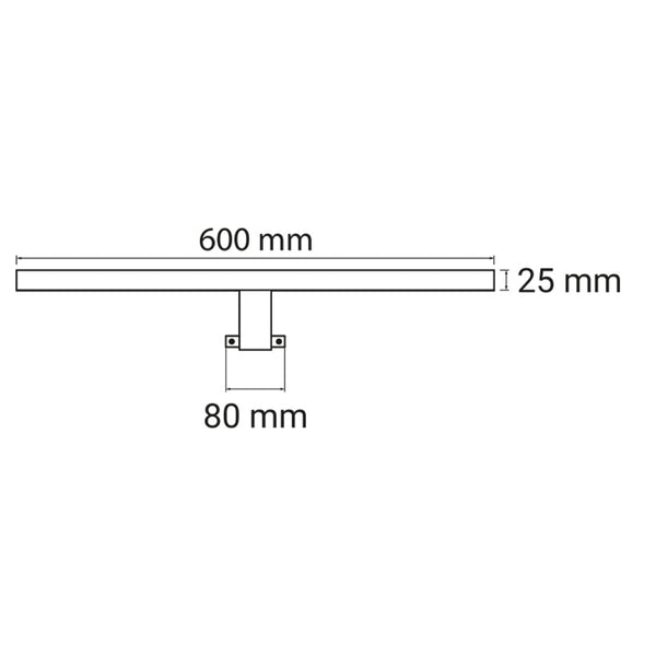 LED-Leuchte für Badspiegel Chrom – Länge 60 cm