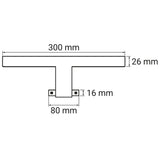 LED-Leuchte für Badspiegel Chrom – Höhe 10 cm, Tiefe 4 cm – Ansicht 2