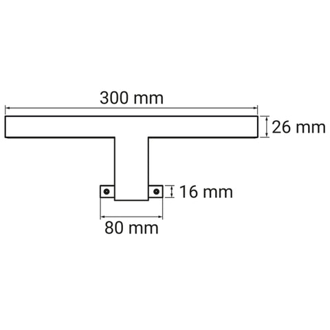 LED-Leuchte für Badspiegel Chrom – Höhe 10 cm, Tiefe 4 cm – Ansicht 2