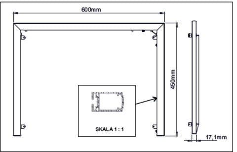 LED-Rahmen für Badspiegel Chrom – Länge 60 cm – Ansicht 2