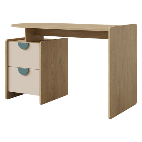 Lexi Schreibtisch mit Schubladen-Container (2 Schubladen) in Cremona Eiche / Macadamia / Meeresblau – Ansicht 2