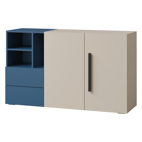 Lorin Kommode mit 2 Türen und 2 Schubladen in Kaschmir / Meeresblau