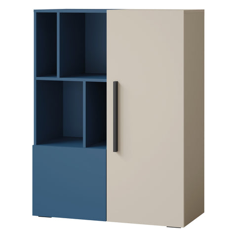 Lorin Regal mittelhoch mit 2 Türen in Kaschmir / Meeresblau
