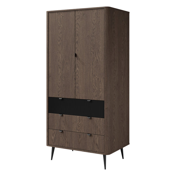 Marly Kleiderschrank 90 cm mit 2 Türen und 3 Schubladen – Baltic Storm