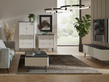 Marly Wohnzimmer-Set 3-teilig mit Highboard, Kommode und Couchtisch im Raum – Kaschmir / Grauer Stein