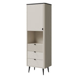 Marly Hochschrank schmal in Kaschmir / Grauer Stein