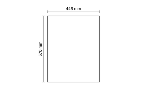 Küchenschrank – Maßbild mit Bemaßung (Breite × Höhe × Tiefe in mm)