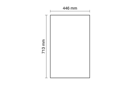 Küchenschrank – Maßbild mit Bemaßung (Breite × Höhe × Tiefe in mm)