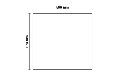 Küchenschrank – Maßbild mit Bemaßung (Breite × Höhe × Tiefe in mm)