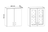 Küchenschrank – Maßbild mit Bemaßung (Breite × Höhe × Tiefe in mm)
