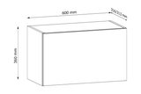Küchenschrank – Maßbild mit Bemaßung (Breite × Höhe × Tiefe in mm)