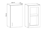 Küchenschrank – Maßbild mit Bemaßung (Breite × Höhe × Tiefe in mm)