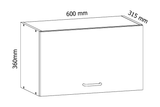 Küchenschrank – Maßbild mit Bemaßung (Breite × Höhe × Tiefe in mm)