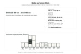 Maßzeichnung – Inselküche Zivora Halifax Eiche & Weiß – 380 cm + Insel 180 cm – KS23-G380