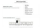 Maßzeichnung – Küchenzeile – KS27-G390x260 – Zivora Weiß / Matt