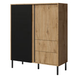 Mia Highboard in Eiche Odwieczny / Schwarz