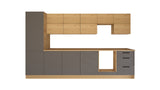 Küchenmöbel-Set KÜ02-L – 360 cm – Moderne Grau Küchenzeile mit optimalem Stauraum