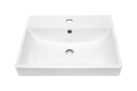 Möbelwaschbecken 50 × 40 cm – Weiß, glänzend, eckig – Ansicht 2