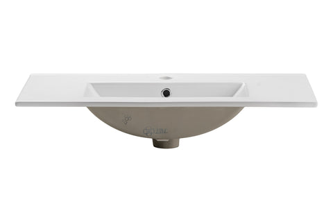 Möbelwaschbecken Danza 82 × 40 cm – Weiß, glänzend, eckig – Ansicht 3