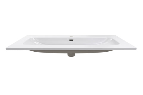 Möbelwaschbecken Flavia 101 × 46 cm – Weiß, glänzend, eckig – Ansicht 2