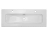 Möbelwaschbecken Flavia 121 × 46 cm – Weiß, glänzend, eckig – 2 Hahnlöcher – Ansicht 3