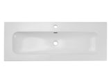 Möbelwaschbecken Flavia 121 × 46 cm – Weiß, glänzend, eckig – 1 Hahnloch – Ansicht 3
