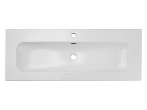 Möbelwaschbecken Flavia 121 × 46 cm – Weiß, glänzend, eckig – 1 Hahnloch – Ansicht 3