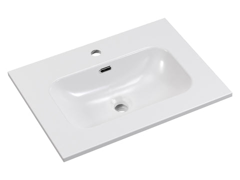 Möbelwaschbecken Flavia 61 × 46 cm – Weiß, glänzend, eckig