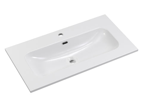 Möbelwaschbecken Flavia 81 × 46 cm – Weiß, glänzend, eckig