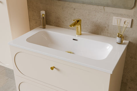 Möbelwaschbecken Flavia 81 × 46 cm – Weiß, glänzend, eckig – Ansicht 6