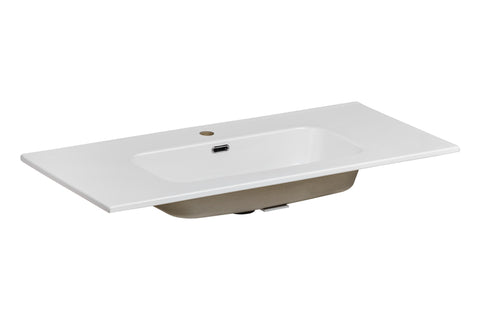 Möbelwaschbecken Gora 101 × 46 cm – Weiß, glänzend, eckig – Ansicht 2