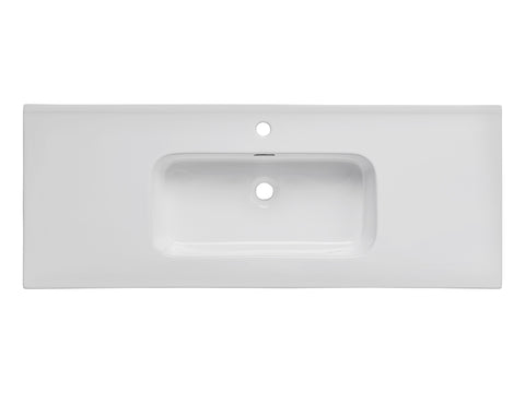 Möbelwaschbecken Gora 121 × 46 cm – Weiß, glänzend, eckig – Ansicht 4