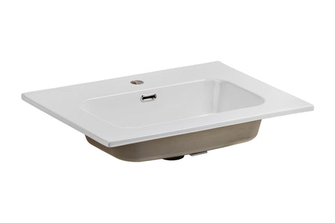 Möbelwaschbecken Gora 61 × 46 cm – Weiß, glänzend, eckig – Ansicht 2