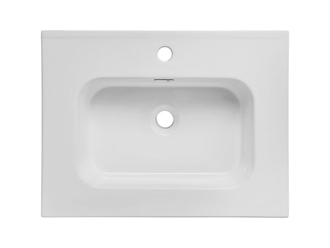 Möbelwaschbecken Gora 61 × 46 cm – Weiß, glänzend, eckig – Ansicht 3