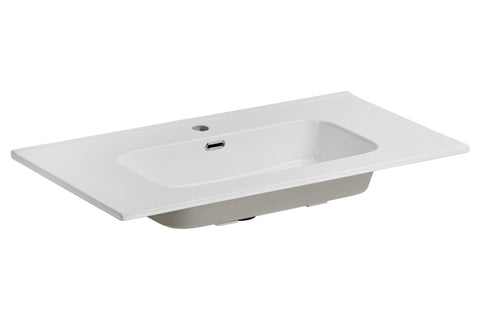 Möbelwaschbecken Gora 91 × 46 cm – Weiß, glänzend, eckig – Ansicht 2