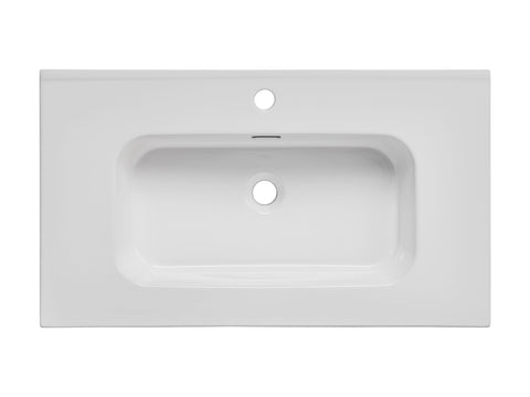 Möbelwaschbecken Gora 91 × 46 cm – Weiß, glänzend, eckig – Ansicht 4