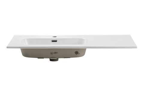 Möbelwaschbecken Gora II 101 × 46 cm – Weiß, glänzend, eckig – Becken links – Ansicht 2