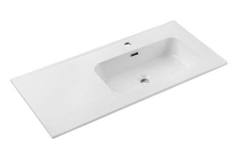 Möbelwaschbecken Gora II 101 × 46 cm – Weiß, glänzend, eckig – Becken rechts