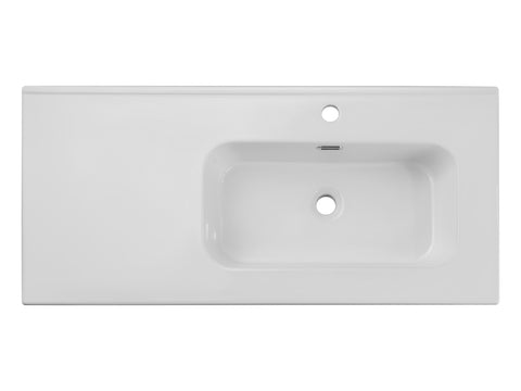 Möbelwaschbecken Gora II 101 × 46 cm – Weiß, glänzend, eckig – Becken rechts – Ansicht 3