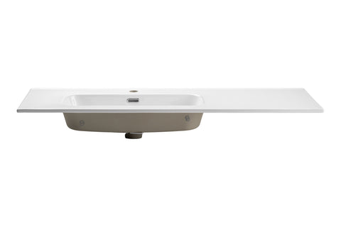 Möbelwaschbecken Gora II 121 × 46 cm – Weiß, glänzend, eckig – Becken links – Ansicht 2
