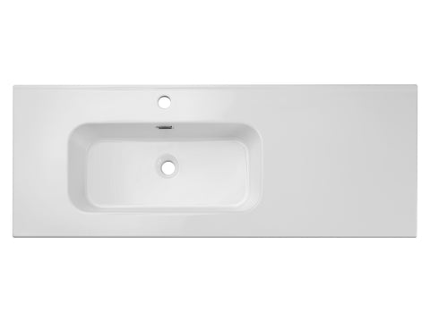 Möbelwaschbecken Gora II 121 × 46 cm – Weiß, glänzend, eckig – Becken links – Ansicht 3